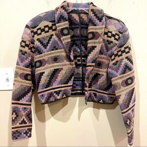Vintage PASSPORTS Tapestry Cropped Jacket Small